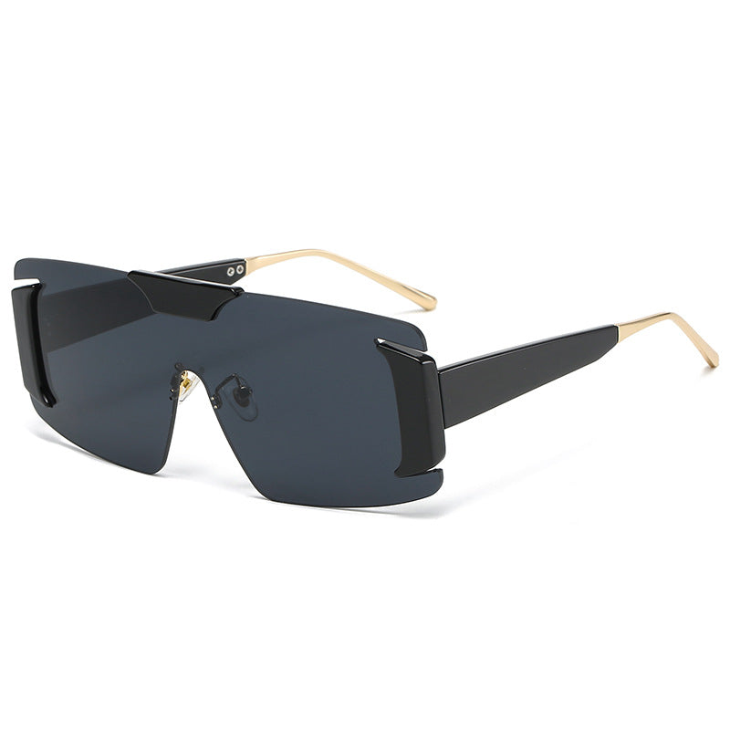 New Personality Frameless Sunglasses Men And Women Trend Large Frame Sunglasses