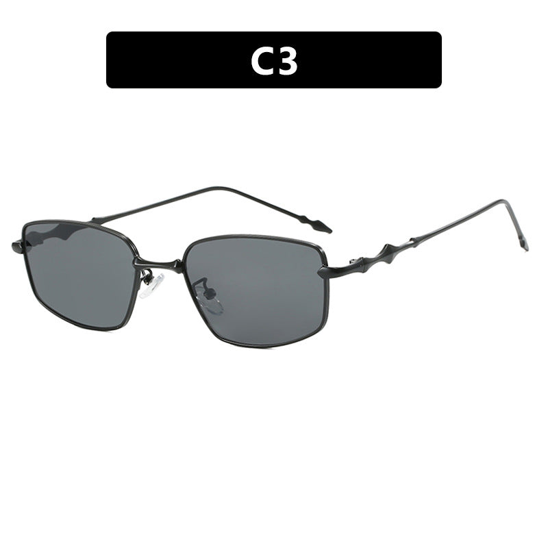 Square irregular sunglasses for men and women, trendy small frame narrow frame sunglasses, new high-end retro sunglasses