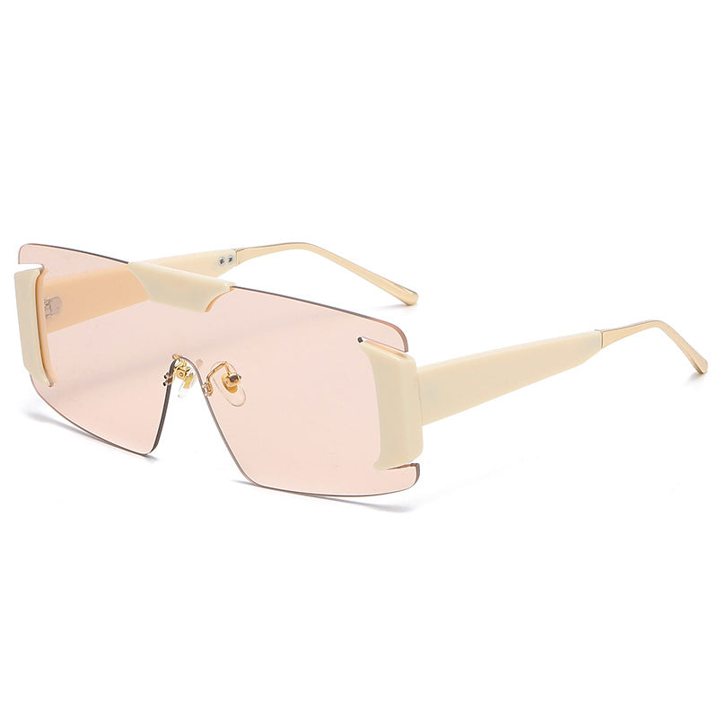 New Personality Frameless Sunglasses Men And Women Trend Large Frame Sunglasses
