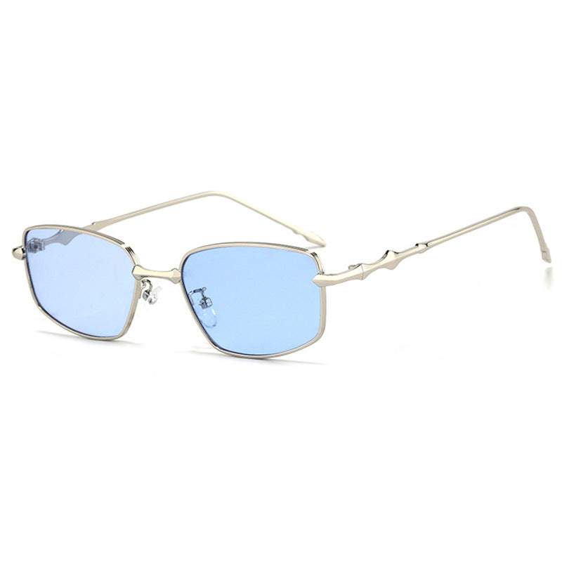 Square irregular sunglasses for men and women, trendy small frame narrow frame sunglasses, new high-end retro sunglasses